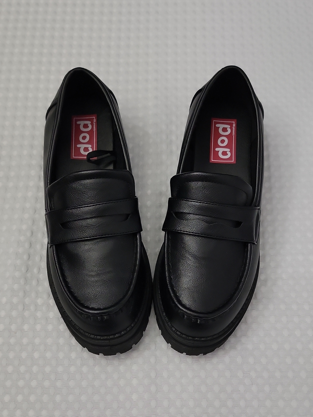 POP Henson Black Chunky Platform Penny Loafers Size 10